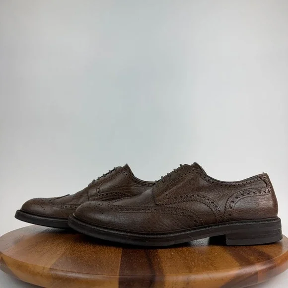Mens Antonio Maurizi Brown Leather Wingtip Brogue Dress Shoes Size 42 US 9 D GUC
